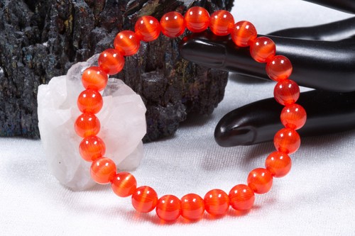 Glas armband katzenauge - rot, |